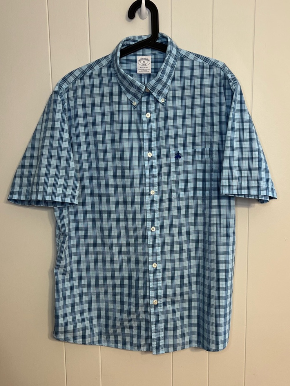 Brooks Brothers men's plaid print short sleeve button down Size‎ L